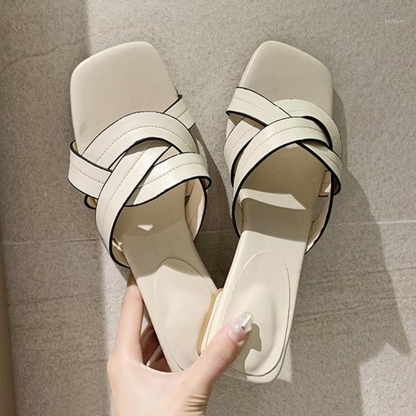 

slippers 2021 women personality weave upper summer flat shoes elegant office casual female lady1, Black