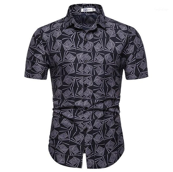 

hawaiian shirt social plaid fashion hawaiian style men's dress shirts short sleeve camisa masculina casual summer blouse men new1, White;black