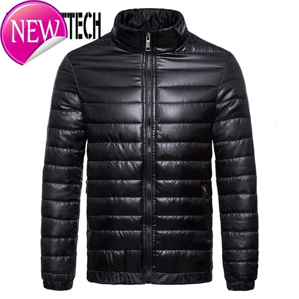 

autumn winter down jacket men parka men's casual stand collar solid color warm jacket male lightweight down coats, Black