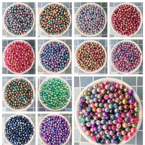 

new diy 3/4/5/6/8mm colour acrylic round pearl spacer loose beads jewelry making bbydis, Black