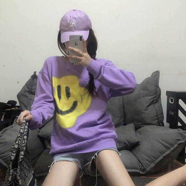 

new autumn style korean sweater pullover women's long sleeve sweater loose pullover printed fashion brand gqdzv, Black