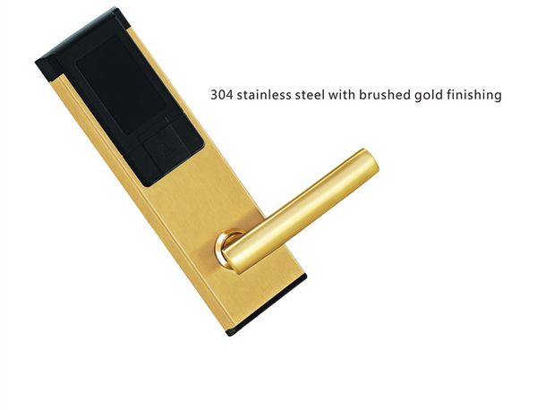 

smart electronic rfid card door lock digital card with key for office apartment l home latch with deadbolt l16061sg