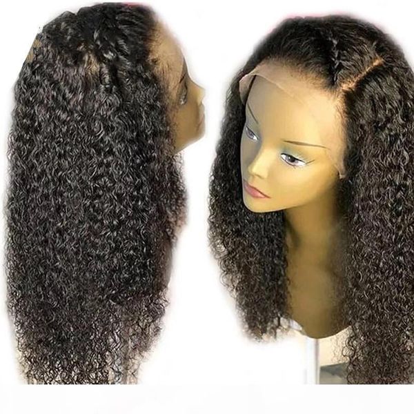 

human hair lace front wigs kinky curly virgin brazilian deep part wigs glueless 360 frontal full lace wigs pre plucked with baby hair, Black;brown