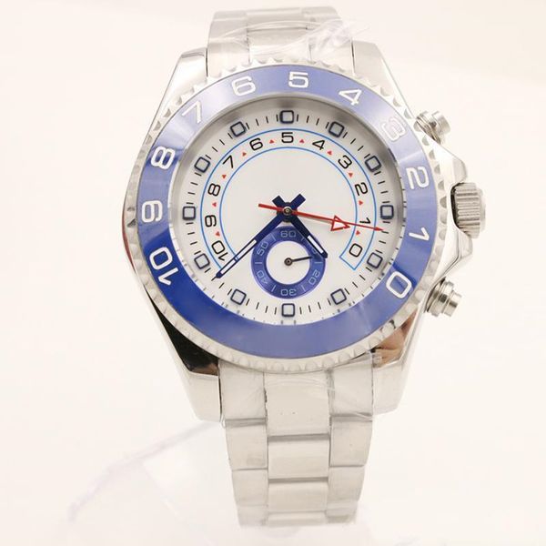 

new fashion men's watch blue ceramic sapphire crystal automatic sports leisure men's watch stainless steel strap, Slivery;brown
