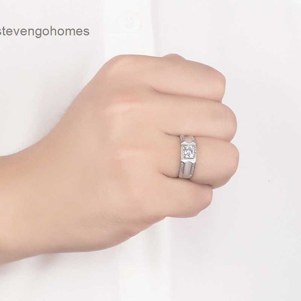 

micro inlaid men's ring simple simulation diamond qixi, Silver