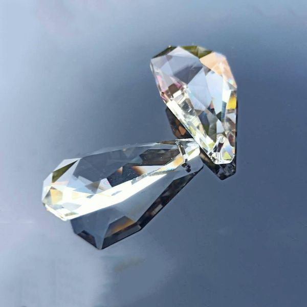 

50 мм двойной слой pear форма чистые кристаллы подвески солнцезащитная люстра кристаллы crystals bear аксессуары diy home decor ornament h j