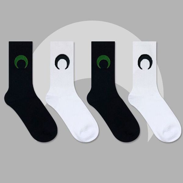 

meniscus crescent sports in-tube street skateboard cotton marine serre socks, Black