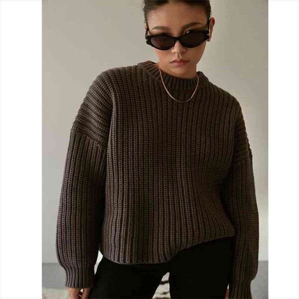 

autumn winter loose knitted sweater women elegant o neck long sleeve pullovers jumper loose oversized solid female sweaters, White;black