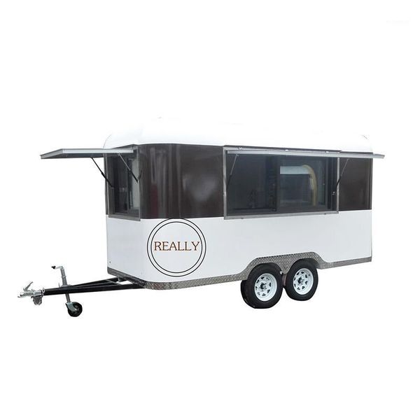 

food processors mobile street shop snack drinks vending trailer cart with traction frame1