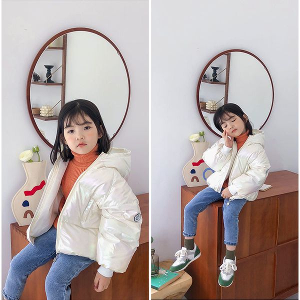 

children's down jacket boys winter jacket girls baby down jacket short small children color thick children's clothing, Blue;gray