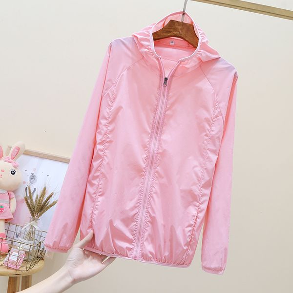 

2021 new sun protection clothing candy colors long sleeve shirt summer beach wear sunscreen anti-uv jacket hooded coat femme 127 il0x, Tan;black