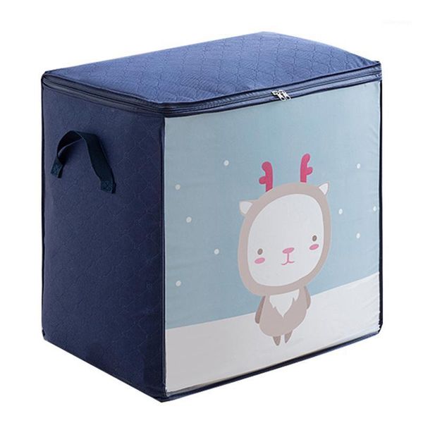 

large capacity folding under bed quilt blanket home clothes storage bag durable dustproof zipper closure organizer with handle s1
