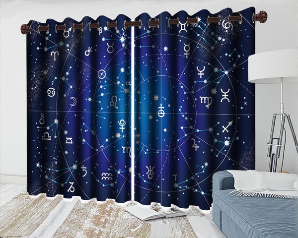 

modern beautiuful window 3d curtain hd constellation map decorative interior beautiful blackout curtains