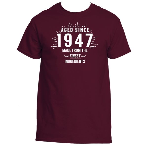 

stringer china post shipping 70th birthday gift aged since 1947 made from the finest ingredients tee sweatshirt hoodie men t shirt