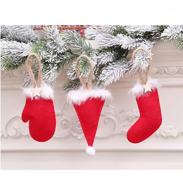 

christmas decorations tree hat gloves boots hanging pendant red festive color decoration navidad1