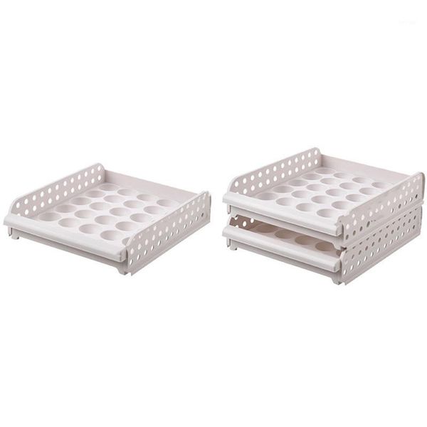 

storage bottles & jars household egg box refrigerator kitchen double layer holder care-drawer-type storage1