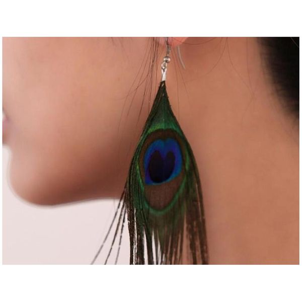 

retro national style luxury peacock feather earrings color wild earr sqchfa homes2007, Silver