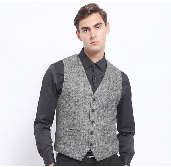 

2019 new casual fashion suit korean v-neck business men's vest, Black;white