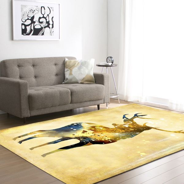 

polyester elk pattern carpet for living room kitchen mat bedroom carpet floor door mat decoration carpet