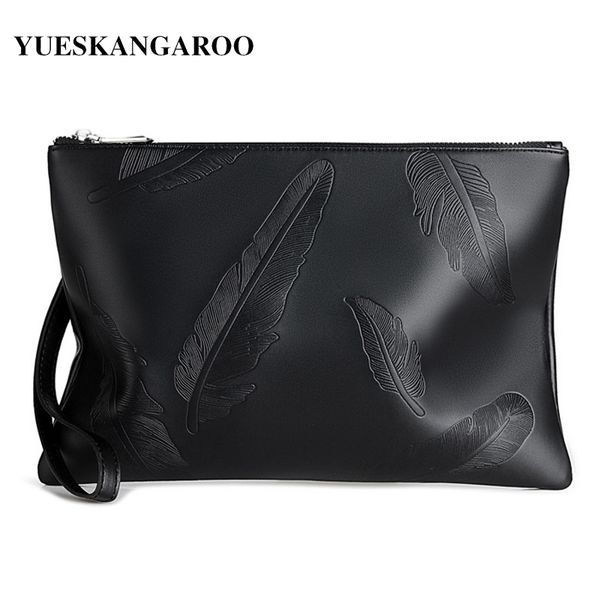 

hbp famous brand business genuine leather men clutch bag high capacity black long zipper handy bag man wallet card holder coin purse, Red;black