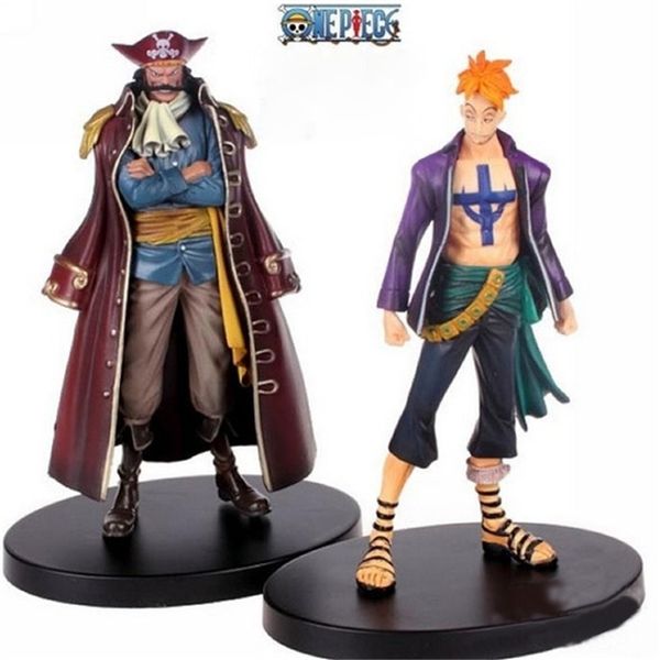 

2pcs/set 17cm anime one piece marco vs gol.d.roger pvc action figure collection toys y200421