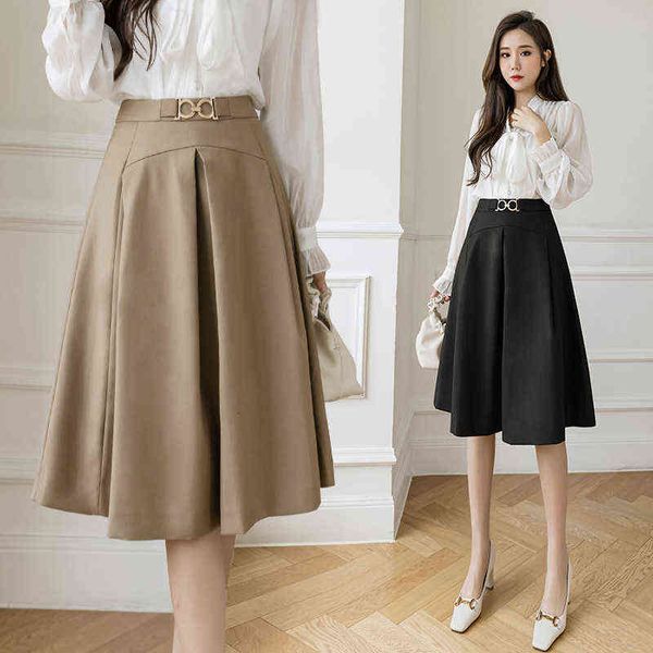

casual dresses korean minority hip covering 2022 autumn dign skirt, Black;gray