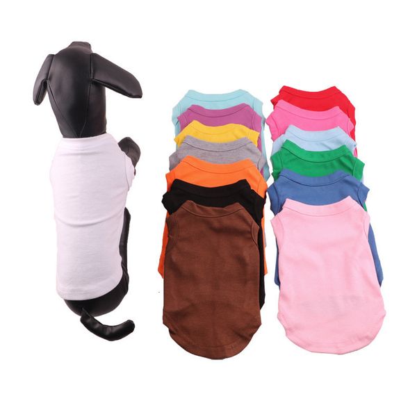 

t summer solid fashion classic shirts cotton puppy small dog clothes pet apparel
