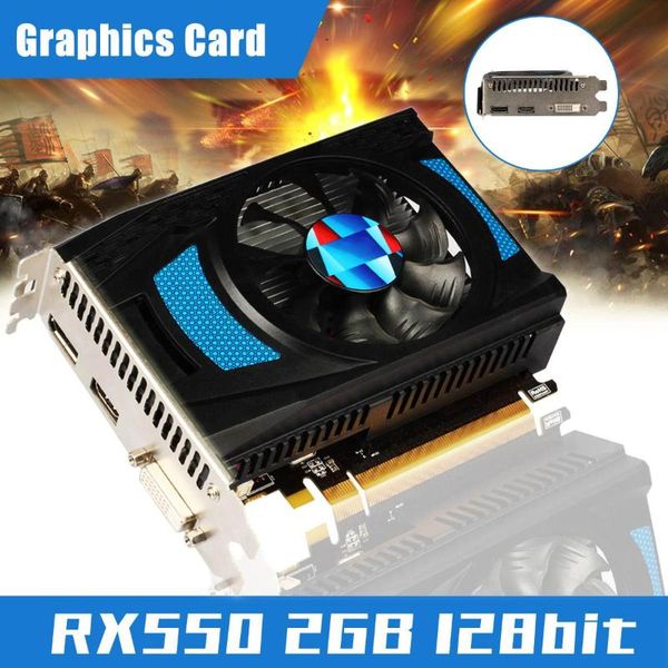 

yeston radeon rx550 2gd5 ta graphic card 2gb gddr5 128bit 1183mhz/6000mhz pc computer gaming video card dvi-d + hdmi + dp