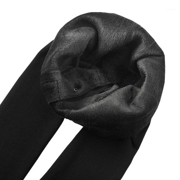 

2019 winter velvet thickening leggings men slim pants high elastic sports leggings men's trousers warm long underwear wholesale1, Black