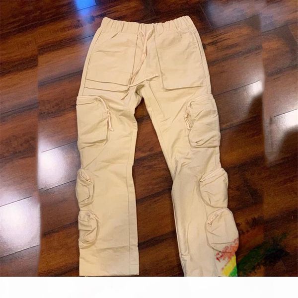 

pocket cargo pants men women joggers drawstring sweatpants trousers, Black