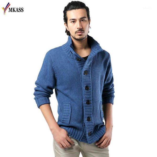 

new autumn winter fashion brand 2020 men's sweater v-neck button striped solid long sleeve pullover sweater men1, White;black