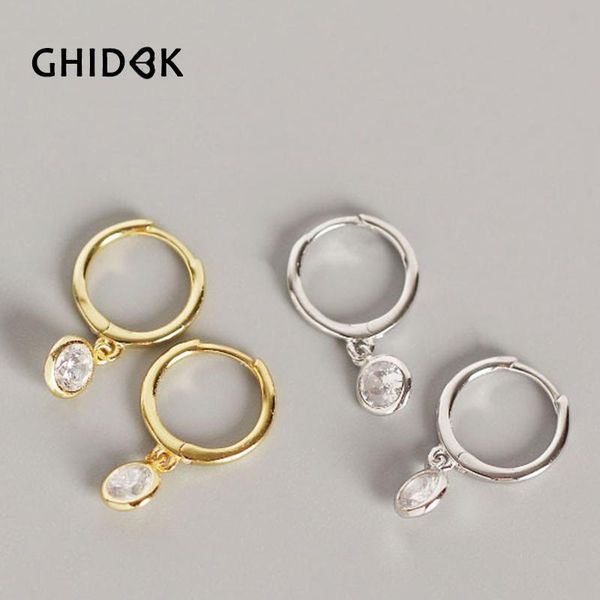 

hoop & huggie ghidbk 925 sterling silver cubic zirconia earrings mini cz statement earring handmade geometric circle hoops, Golden;silver