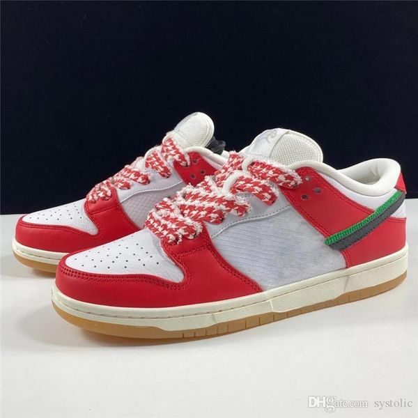 

2020 authentic sb frame skate low dunk habibi chile red white lucky green black men women sports shoes sneakers with original box