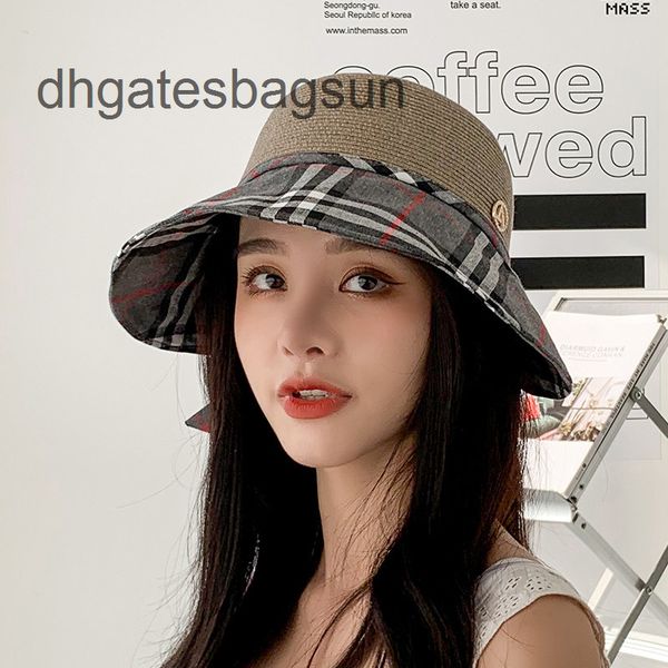 

brand cap carves 2022 hat children's sunshade tide grass stitching spring summer vacation beach sunscreen bow breathable fisherman&#039, Blue;gray