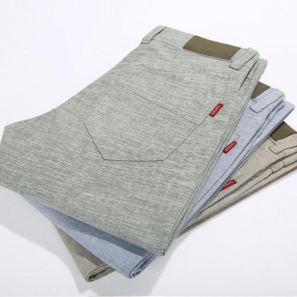 

wholesale-men's flax cotton fashion joggers men casual pants men spring autumn thin pants trousers clothing pantalon homme11, Black