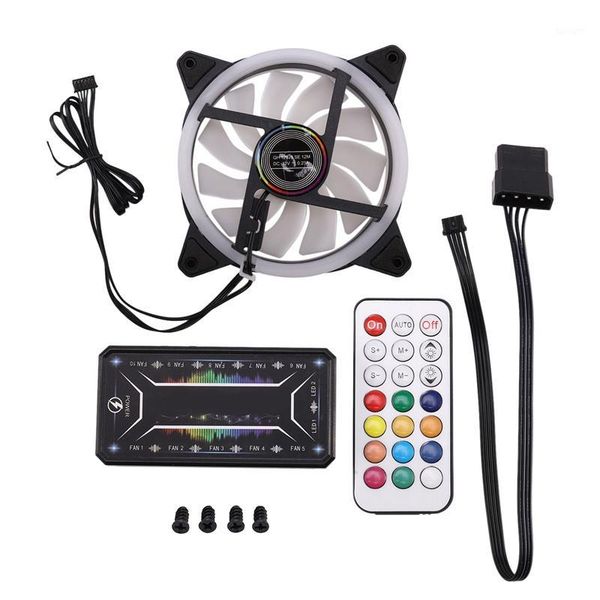

computer pc case fan rgb adjust led fan quiet remote computer cooler cooling rgb case fans (1pcs+controller)1