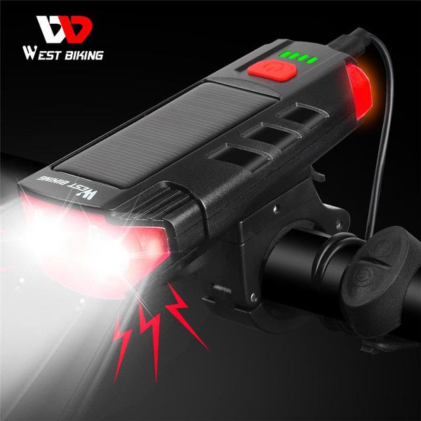 

west biking bike light usb charging cycling 350lm bicycle light 120db horn 2 in 1 bicycle front waterproof h292