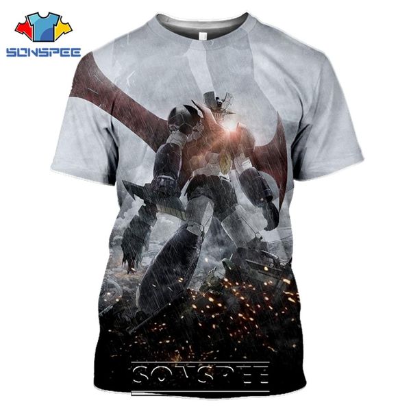 

japanese mazinger z classic anime robot homme 3d print shirts plus size oversized anime men clothing