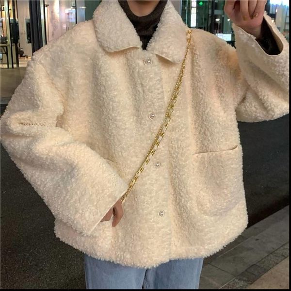 

2021 winter clothes women coat warm velvet soft button jacket sweet coat ladies plush overcoat pocket casual outerwear, Black