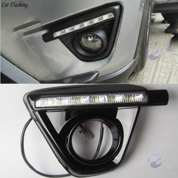 

car flashing 1 set led drl daylight daytime running light with fog lamp cover drl for cx5 cx-5 2012 2013 2014 2020 2020