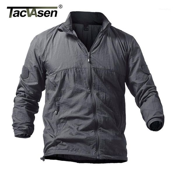 

tacvasen summer quick dry tactical skin jacket coat men hooded thin windbreaker jacket casual clothing plus size 5xl1, Black;brown