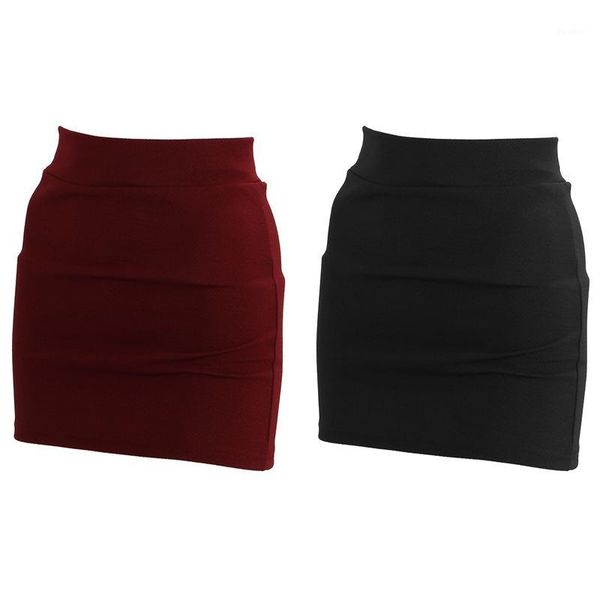 

2x womens mini skirt girls slim seamless stretch tight short fitted skirt new black & red wine1