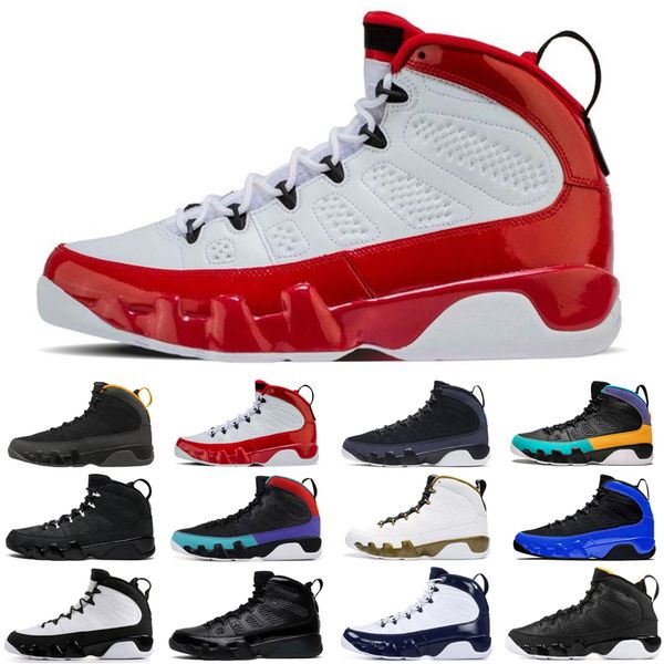 

jumpman 9 9s men basketball shoes racer blue gym red university gold statue anthracite mens trainers sports sneakers size 7-13