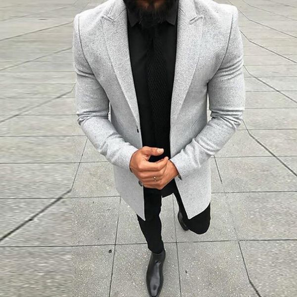 

men's coat for winter slim woolen coat winter jacket thick warm single-breasted business coat men 2020, Tan;black