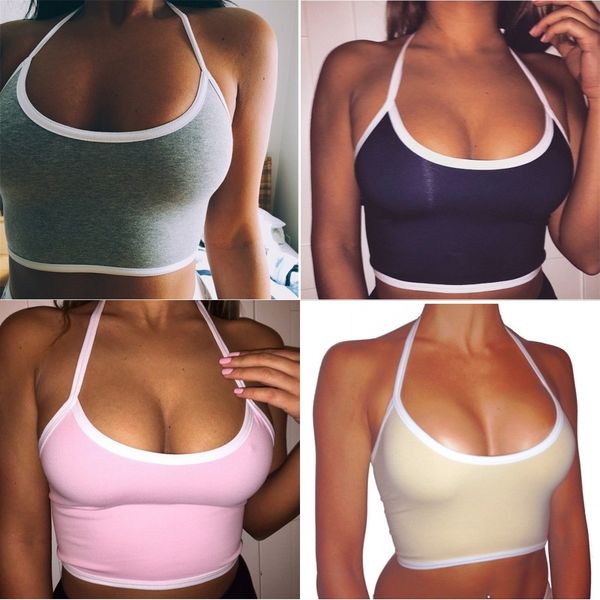 

solid color sports vest underwears ladies plus size bra corset push up yoga underpaid brassiere mujer ropa interior small sling 7mz b2