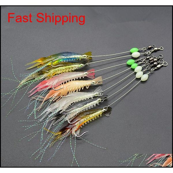 

7 color 9cm 5.5g luminous shrimp hook fishing hooks fishhooks soft baits & lures pesca fi qylvnm yhshop2010