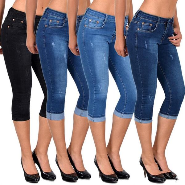 

2021 summer black thin-fit women thin-fitting trousers solid women's thin denim pants plus size 5xl p369 6zfu, Black;white