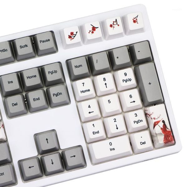 

keyboards dye subbed pbt keycap 121 keys oem profile keycaps for cherry mx switches gh60 poker tkl 87/96/108 keyboard 1.75 shift keys1