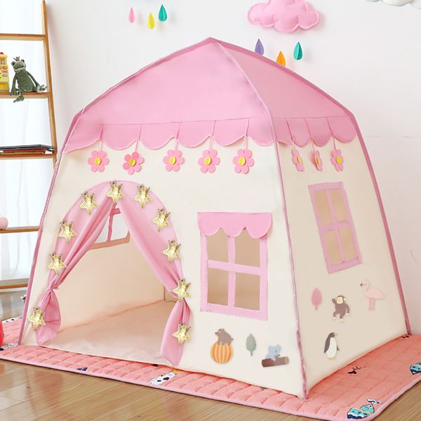 

kids play tent children indoor outdoor princess castle folding cubby toys enfant room house beach tent teepee playhouse 1020