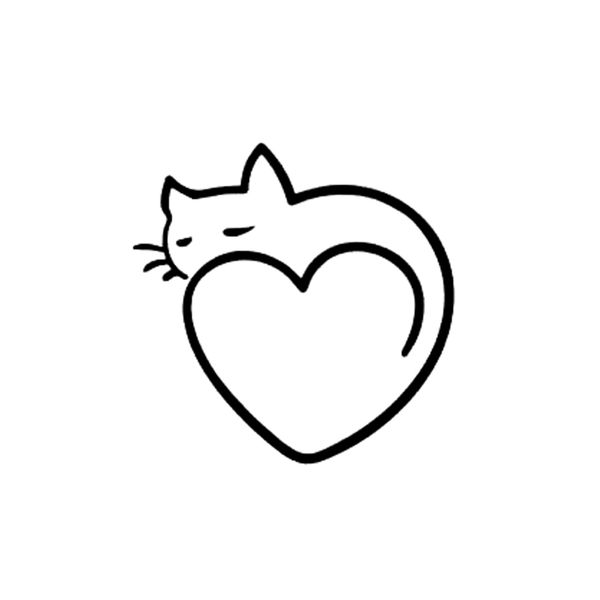 

11.5cm*11.5cm heart art cat car stickers vinyl decal black silver c10-02403
